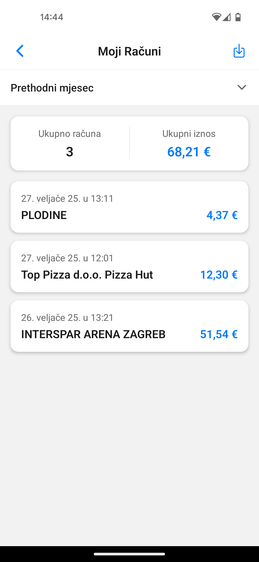 App Screenshot: list